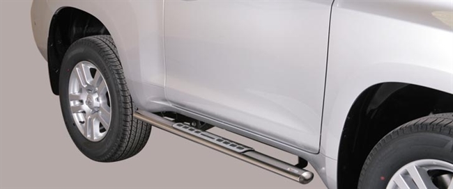 Side bars i rustfri stål - Blank til Toyota Landcruiser 150 3 dørs årg. 09+