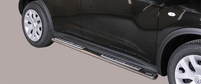Side bars med trin fra Mach i rustfri stål - Fås i sort og blank til Nissan Murano årg. 05-08
