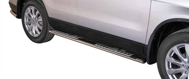 Side bars med trin i rustfri stål - Blank til Kia Sorento årg. 06-08