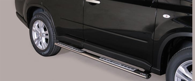 Side bars fra Mach i rustfri stål - Fås i sort og blank til Nissan X-Trail årg. 11-14