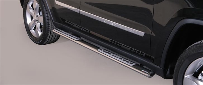 Side bars med trin i rustfri stål - Blank til Jeep Grand Cherokee  årg. 11-15