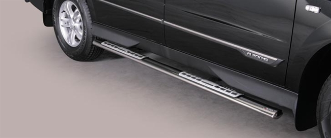 Side bars i rustfri stål - Blank til SsangYong Actyon Sport årg. 12+