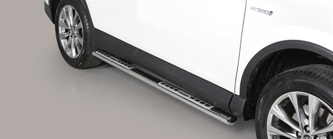 Side bars fra Mach i rustfri stål - Fås i sort og blank til Toyota Rav4 årg. 12-18