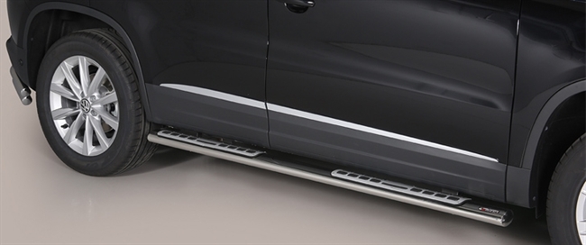 Side bars fra Mach i rustfri stål - Fås i sort og blank til VW Tiguan årg. 08-11