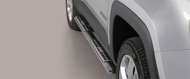 Side bars med trin i rustfri stål - Blank til Jeep Renegade  årg. 14+