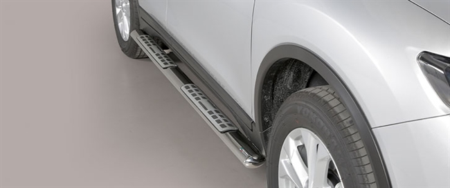 Side bars i rustfri stål - Blank til Nissan X-Trail årg. 15-17