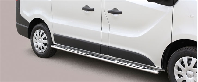 Side bars fra Mach i rustfri stål - Fås i sort og blank til Opel Vivaro (kort model) årg. 14+