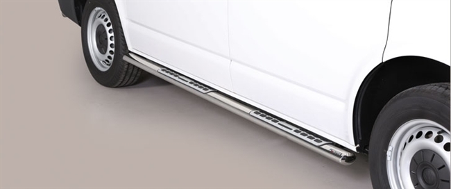 Side bars i rustfri stål - Blank til VW T6 kort model årg. 15-21