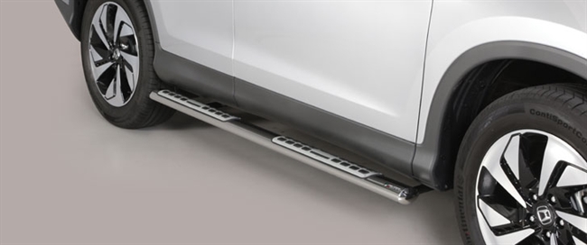 Side bars med trin i rustfri stål - Blank til Honda CRV årg. 16-18
