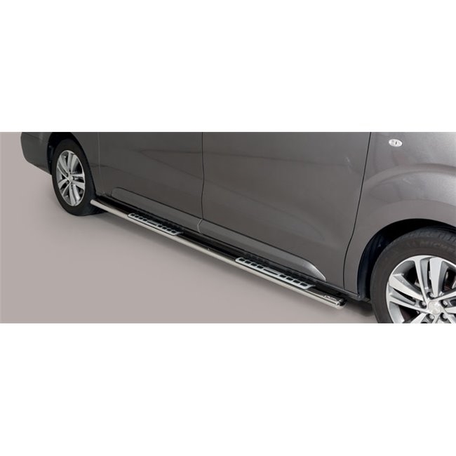 Side bars fra Mach i rustfri stål - Fås i sort og blank til Toyota Proace lang model årg. 16+