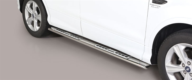 Side bars med trin i rustfri stål - Blank til Ford Kuga årg. 17-19