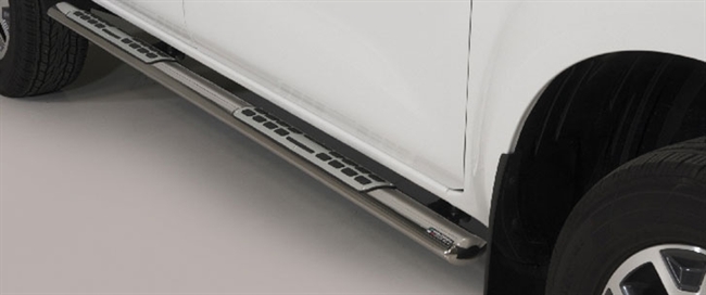 Side bars fra Mach i rustfri stål - Fås i sort og blank til Renault Alaskan årg. 18+
