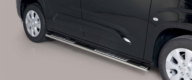 Side bars fra Mach i rustfri stål - Fås i sort og blank til Opel Combo L1 Mellem-lang model årg. 18+
