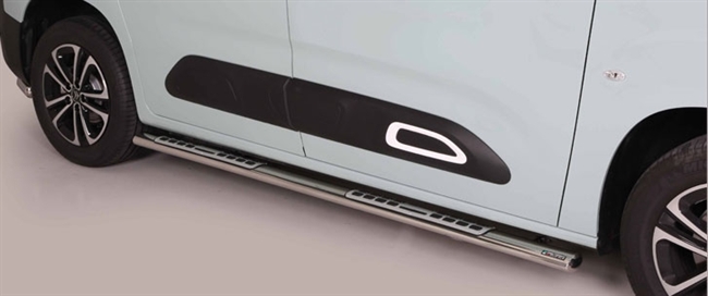 Side bars med trin i rustfri stål - Fås i sort og blank til Citroën Berlingo årg. 18+