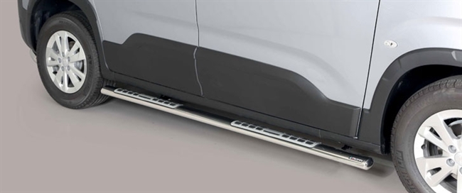 Side bars fra Mach i rustfri stål - Fås i sort og blank til Peugeot Rifter MWB årg. 18+