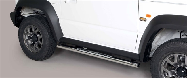 Side bars i rustfri stål - Blank til Suzuki Jimny årg. 18+