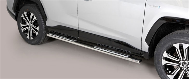Side bars fra Mach i rustfri stål - Fås i sort og blank til Toyota Rav4 årg. 19+