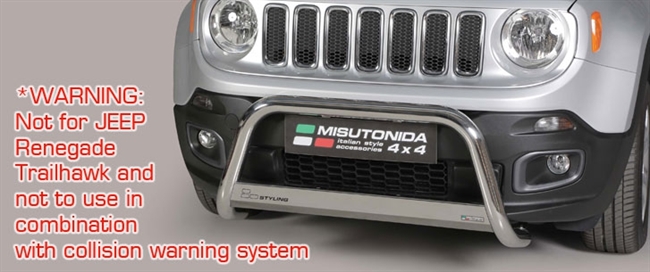 A-bar City EU godkendt - Blank i rustfri stål til Jeep Renegade årg. 14-17