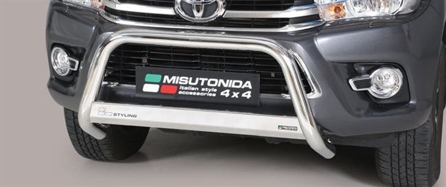 A-bar city EU godkendt - Blank i rustfri stål til Toyota Hilux årg. 16+