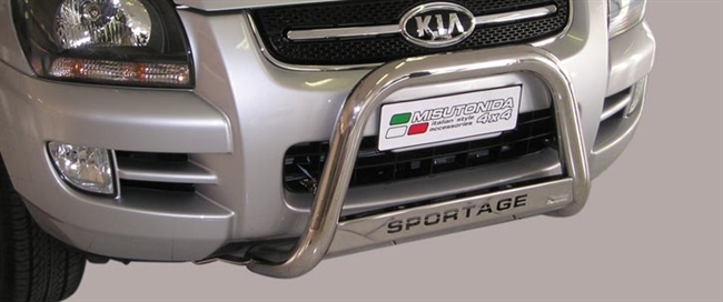 A-bar City EU godkendt - Blank i rustfri stål med logo til Kia Sportage årg. 04-08