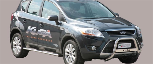 A-bar City - EU godkendt - Blank i rustfri stål med billogo til Ford Kuga årg. 08-12