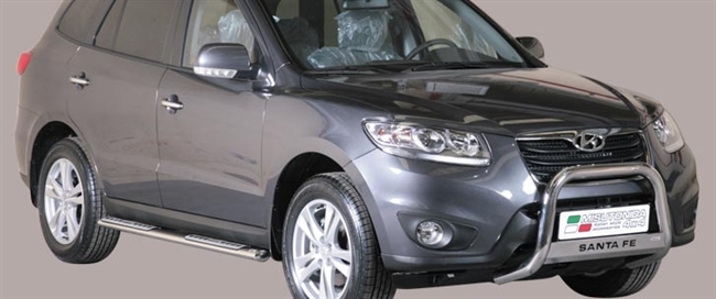 A-bar City - EU godkendt - Blank i rustfri stål med logo til Hyundai Santa Fe årg. 10-12