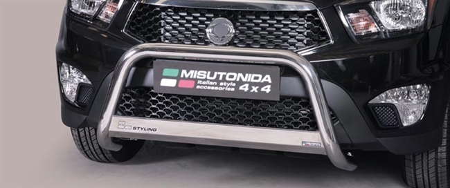 A-bar City EU godkendt - Blank i rustfri stål med logo til SsangYong Actyon Sport årg. 12+