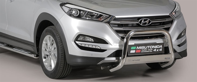 A-bar City EU godkendt - Blank i rustfri stål med logo til Hyundai Tucson årg. 15+