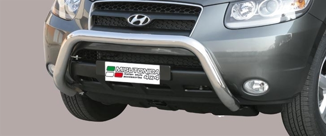 Frontbøjle (Super Bar) - EU godkendt - Blank i rustfri stål til Hyundai Santa Fe årg. 06-10