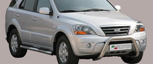 Frontbøjle (Super Bar) EU godkendt - Blank i rustfri stål til Kia Sorento årg. 06-08