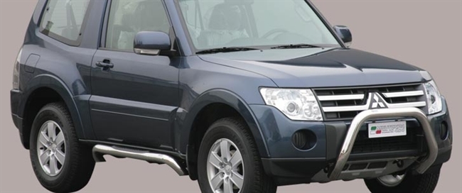 Frontbøjle (Super Bar) EU godkendt - Blank i rustfri stål til Mitsubishi Pajero årg. 07-15