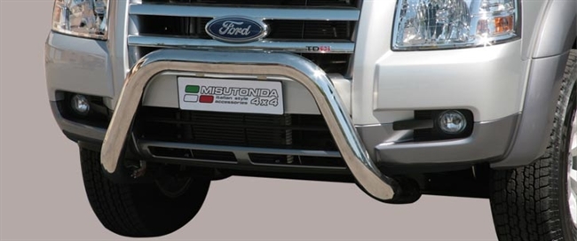 Frontbøjle (Super Bar) - EU godkendt - Blank i rustfri stål til Ford Ranger årg. 06-09