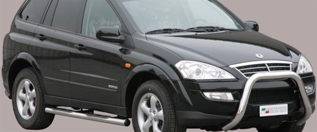 Frontbøjle (Super Bar) EU godkendt - Blank i rustfri stål til SsangYong Kyron årg. 07+