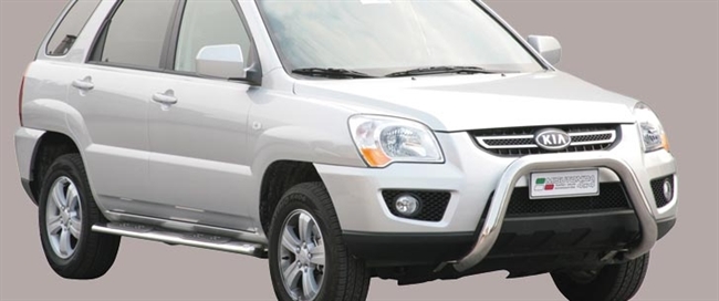 Frontbøjle (Super Bar) EU godkendt - Blank i rustfri stål til Kia Sportage årg. 08-10