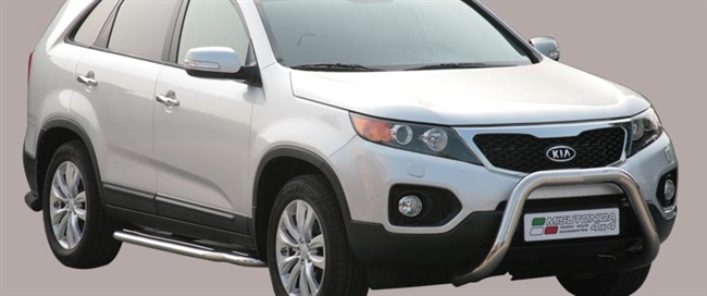 Frontbøjle (Super Bar) - EU godkendt - Blank i rustfri stål til Kia Sorento årg. 09-12