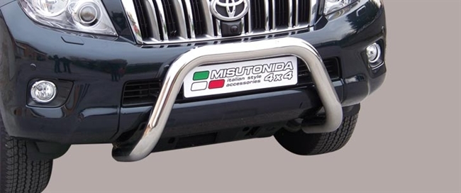 Frontbøjle (Super Bar) EU godkendt - Blank i rustfri stål til Toyota Land Cruiser 150 m/kamera årg. 09-13