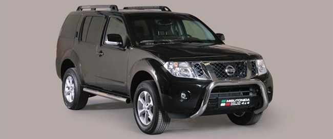 Frontbøjle (Super Bar) EU godkendt - Blank i rustfri stål til Nissan Pathfinder V6 årg. 10+