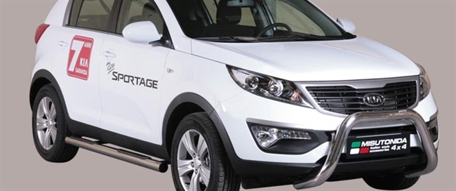 Frontbøjle (Super Bar) EU godkendt - Blank i rustfri stål til Kia Sportage årg. 10-15