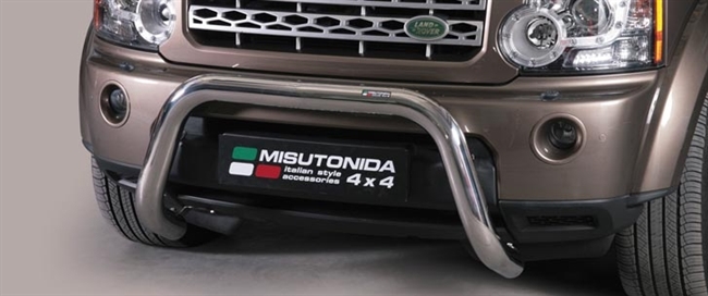 Frontbøjle (Super Bar) EU godkendt - Blank i rustfri stål til Land Rover Discovery 4 årg. 12+