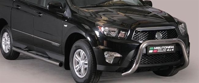 Frontbøjle (Super Bar) EU godkendt - Blank i rustfri stål til SsangYong Actyon Sport årg. 12+