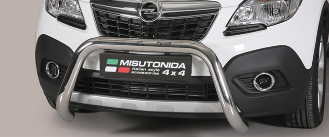 Frontbøjle (Super Bar) EU godkendt - Blank i rustfri stål til Opel Mokka årg. 12-16