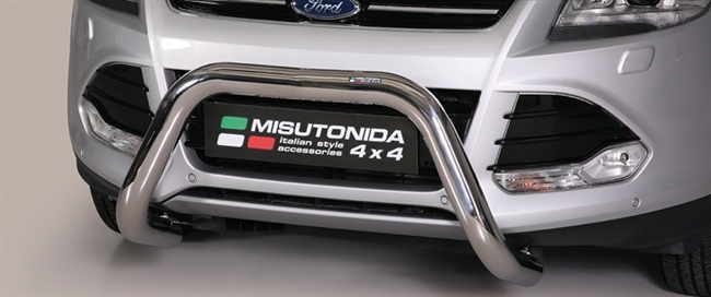 Frontbøjle (Super Bar) - EU godkendt - Blank i rustfri stål til Ford Kuga årg. 13-16