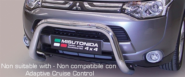 Frontbøjle (Super Bar) EU godkendt - Blank i rustfri stål til Mitsubishi Outlander årg. 13-15