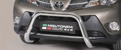 Frontbøjle (Super Bar) EU godkendt - Blank i rustfri stål til Toyota Rav4 årg. 12-15