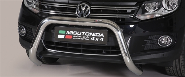 Frontbøjle (Super Bar) EU godkendt - Blank i rustfri stål til VW Tiguan årg. 11-15