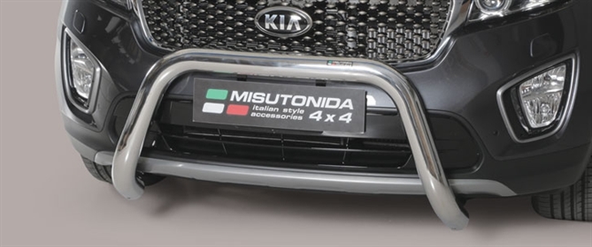 Frontbøjle (Super Bar) EU godkendt - Blank i rustfri stål til Kia Sorento årg. 15+