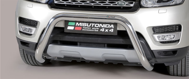 Frontbøjle (Super Bar) EU godkendt - Blank i rustfri stål til Range Rover Sport årg. 14+