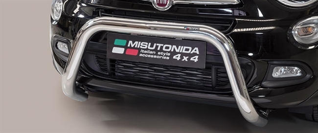 Frontbøjle (Super Bar) EU godkendt - Blank - i rustfri stål til Fiat 500 X