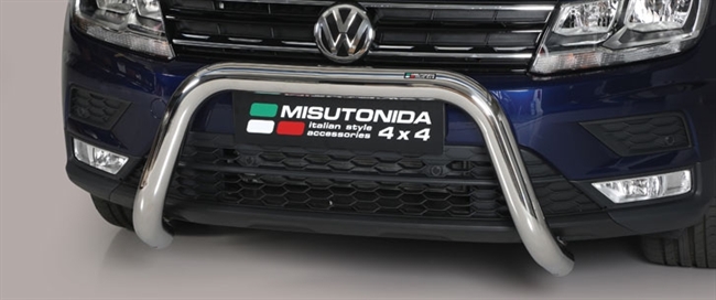 Frontbøjle (Super Bar) EU godkendt - Blank i rustfri stål til VW Tiguan årg. 16>