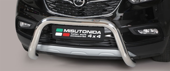 Frontbøjle (Super Bar) EU godkendt - Blank i rustfri stål til Opel Mokka X årg. 16>